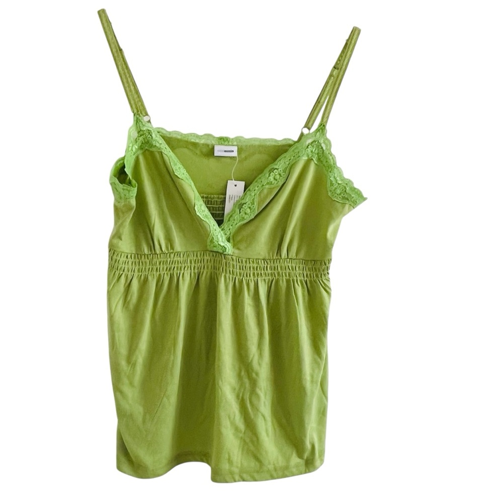Ethan Austin Green Lace Trim Cami Top